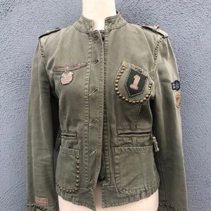 Denim army studded jacket size L